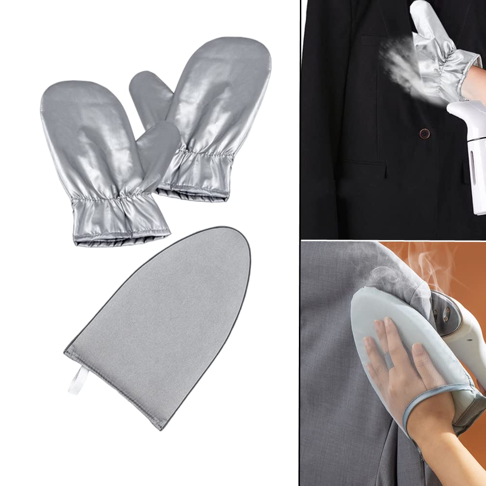 Guantes de planchado con vaporizador de ropa (paquete de 3), mini guantes resistentes al vapor con anilla para el dedo, resistentes al calor, accesorios para planchado con vaporizador de ropa.