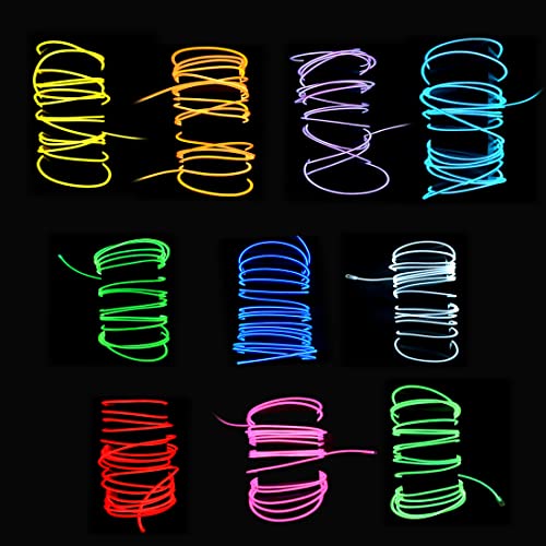 Image of dobestyou 10 Packs of 9ft /2.75m Waterproof El Wire, Strong Flexibility, Corrosion Resistance, Battery Controllers Included