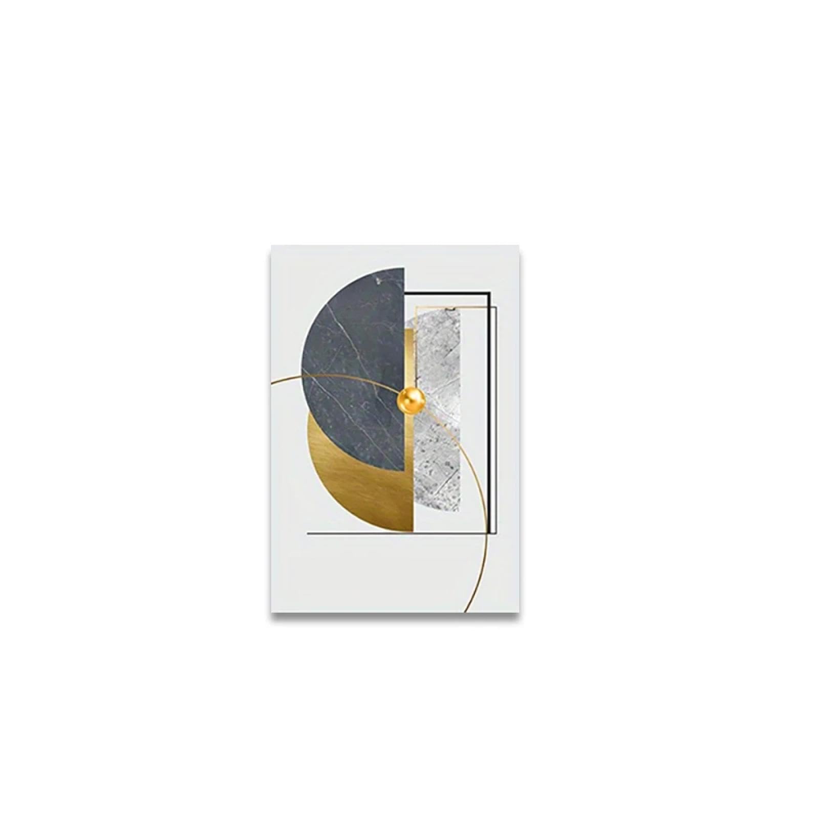 3 piezas de pinturas en lienzo con patrón de arte geométrico dorado abstracto, carteles de lámina dorada, cuadros de pared modernos para decoración de sala de estar, 12x16 pulgadas-30x40cmx3 con marco