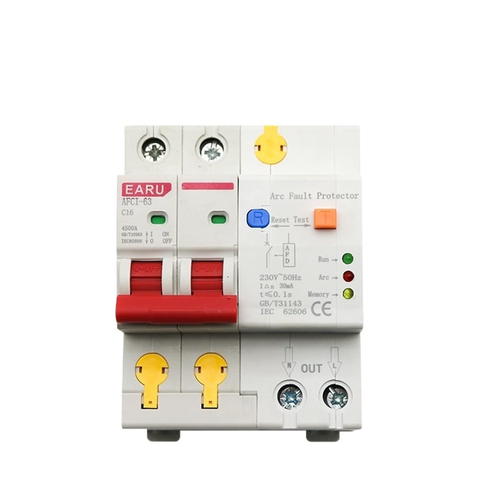 AWWVRLMM 220V 2P AFDD AFCI Arc Fault Protector Dector Circuit Breaker Interrupte Overload Earth Leakage Short Voltage Protection(25v)