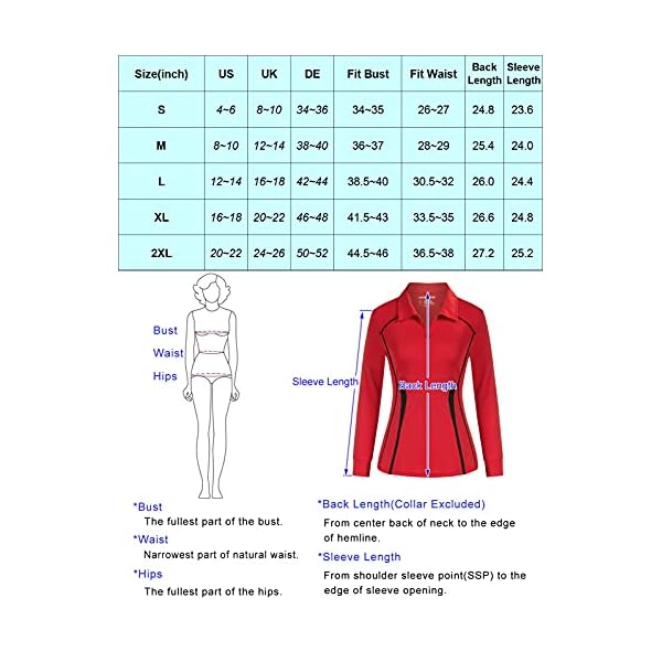 JACK SMITH Women Long Sleeve Polo Shirts Sports Athletic Shirts Dry Fit Golf Tennis Tops Zip Up Workout Shirts Black XL