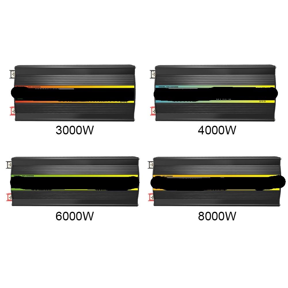 Falownik, 3000/4000/6000/8000 W Inteligentny falownik mocy Podwójny USB Pojazd Inteligentny falownik Czysta fala sinusoidalna DC do AC do samochodu Auto RV(4000w)