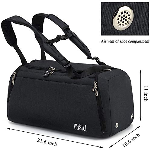 Sports Gym Bag with Shoes Compartment / Wet Pocket,42L Travel Duffel Bag with Shoulder Strap