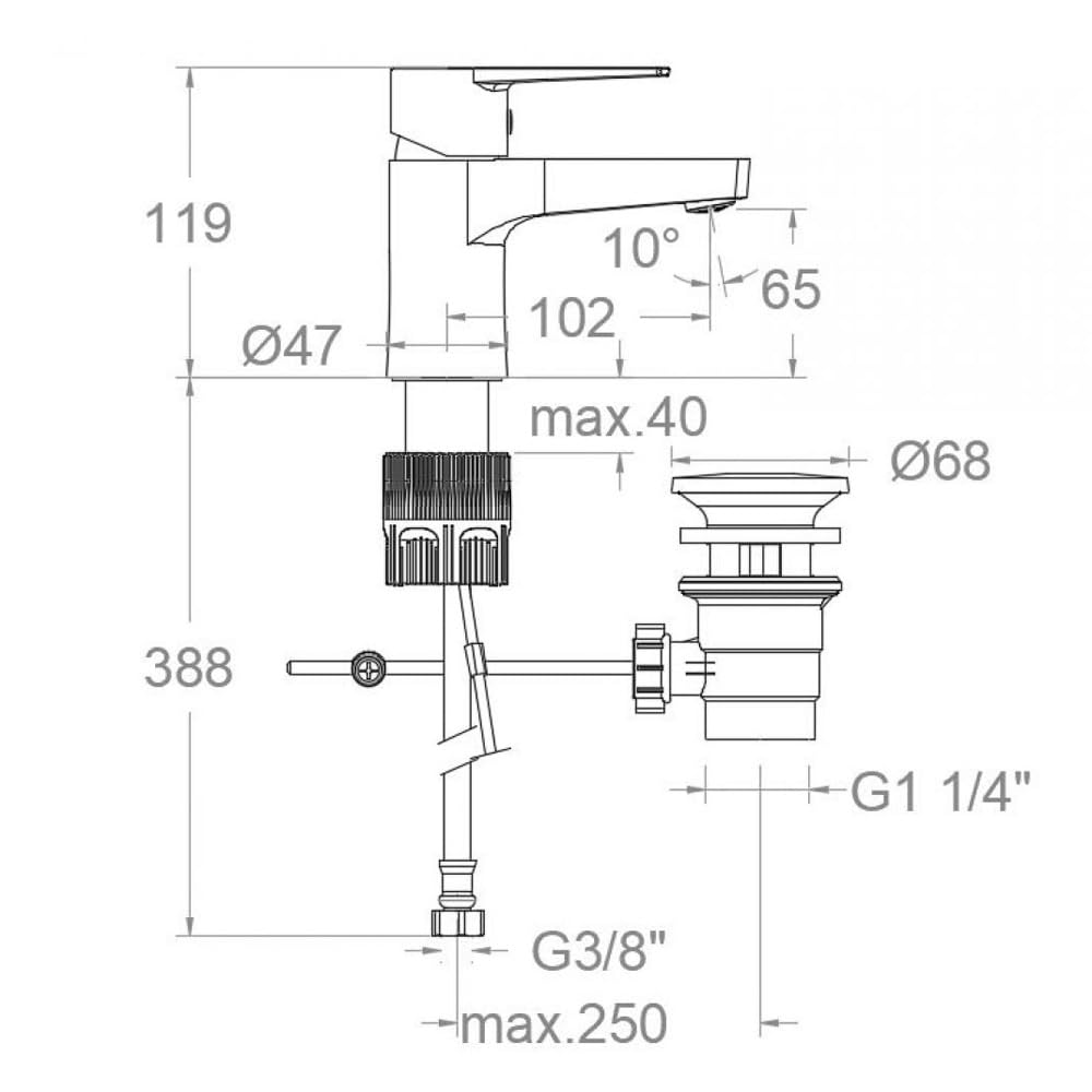 Ramon Soler Titanium Grifo de Lavabo Monomando en Latón Cromado con Sistema S2 de Ahorro de Agua y Válvula Automática.