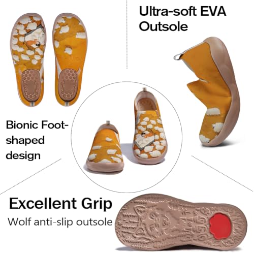 Art Fashion Women Sneaker Slip On Knit Painted Loafers Walking Travel Shoes3