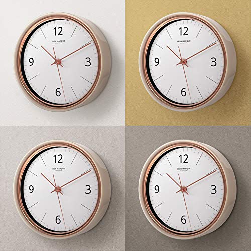 Iron Marque Silent Non Ticking Wall Clock Modern Décor For Home Office (Cream Beige, 9 Inch) #TOP3