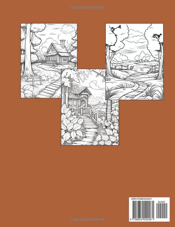 Miniatura 2 de Serenity in Seasons A Country Autumn Coloring Book for Adults Relax, Unwind, and Embrace Tranquility with 50 Stress-Relieving Illustrations of