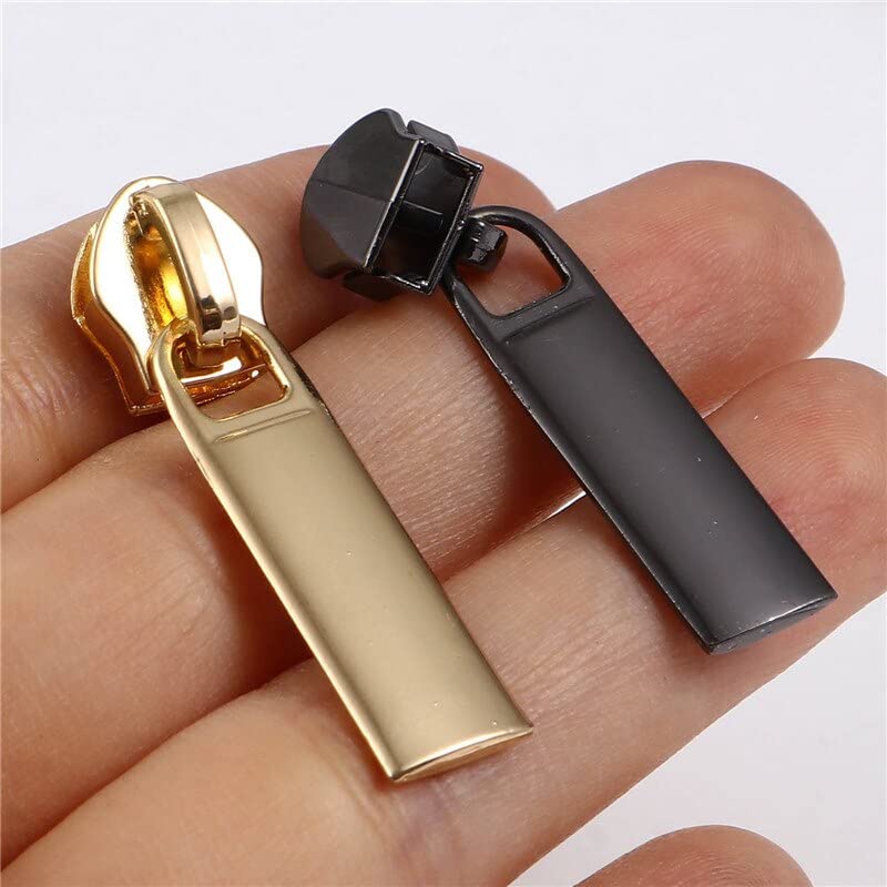 Kit de reparación de Cremalleras, Kit de reparación instantánea de Cabezales de Cremallera de Repuesto, 5 Unidades, n.° 61(Gold Color)