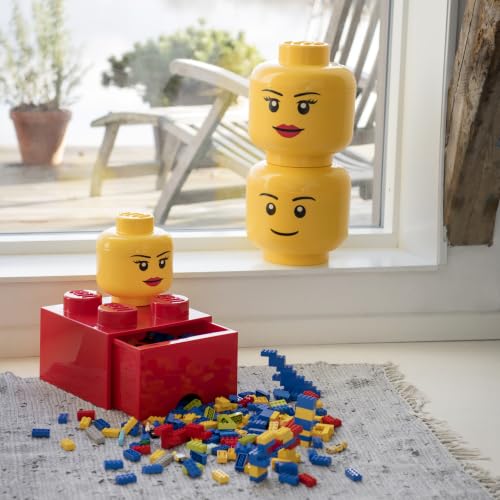 LEGO Storage Head (SMALL) - BOY - Polypropylene Storage Box with Lid for Kids' Toy Storage Stackable Organizer and Fun Storage Solution Toy box yellow - image 7