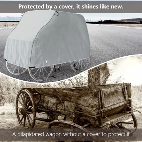 Abdeckplane pferdekutsche, Pferdeanhänger schutzhaube, Premium Plane UV/Wasserdicht/Staubdicht, Universal-Wagenabdeckung (L250cm x W160cm x H160cm)