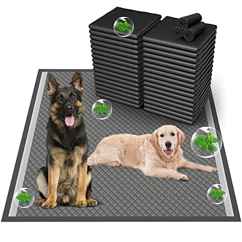 Odor-Control Super Absorbency Charcoal Puppy Pads, Jumbo Size 36″x36″ Leak-Proof Pet Training Pee Pads with Adhesive Sticky Tape, Disposable Potty Pads for Dogs Cats, Rabbits Odor-Control Super Absorbency Charcoal Puppy Pads, Jumbo Size 36″x36″ Leak-Proof Pet Training Pee Pads with Adhesive Sticky Tape, Disposable Potty Pads for Dogs Cats, Rabbits