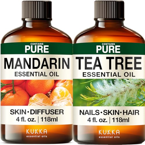 Aceites Esenciales Mandarina y Árbol de Té Set 2x4 oz Kukka