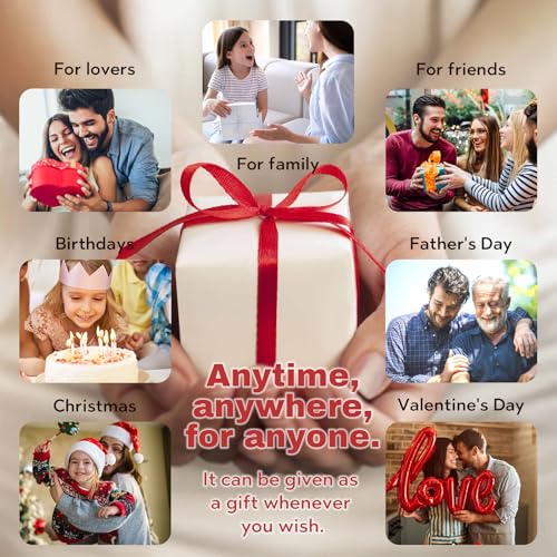 Álbum de Fotos Personalizado con Mecanismo de Manivela, Caja Fotográfica de Madera con Texto Grabado y Luz LED, Ideal como Regalo para Cumpleaños, Día de San Valentín o Aniversario miniatura 6