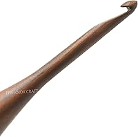 Vista 3 de THE KNOX CRAFT Gancho de ganchillo con mango ergonómico, gancho de ganchillo de madera hecho a mano de 7 pulgadas, aguja de tejer, hilo de tejido