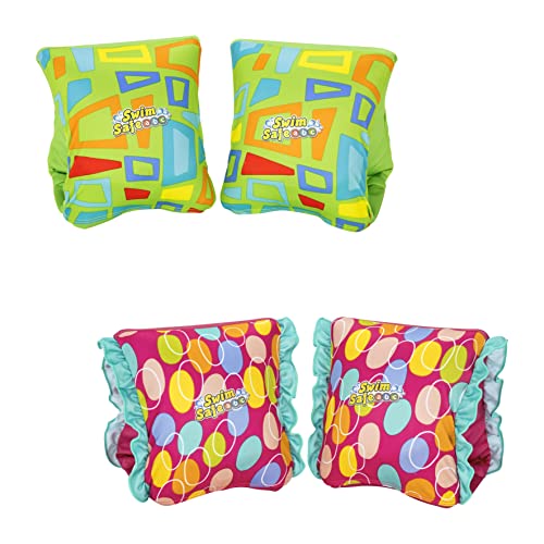 BESTWAY Manguitos Hinchables de Tela Swim Safe Aquastar Fabric Armands M/L 38x16,5 cm Multicolor