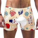 Générique Maillots de Bain Hommes Short de Bain Durable Flocon de Neige Oiseau Bonhomme de Neige sans Soudure Motif