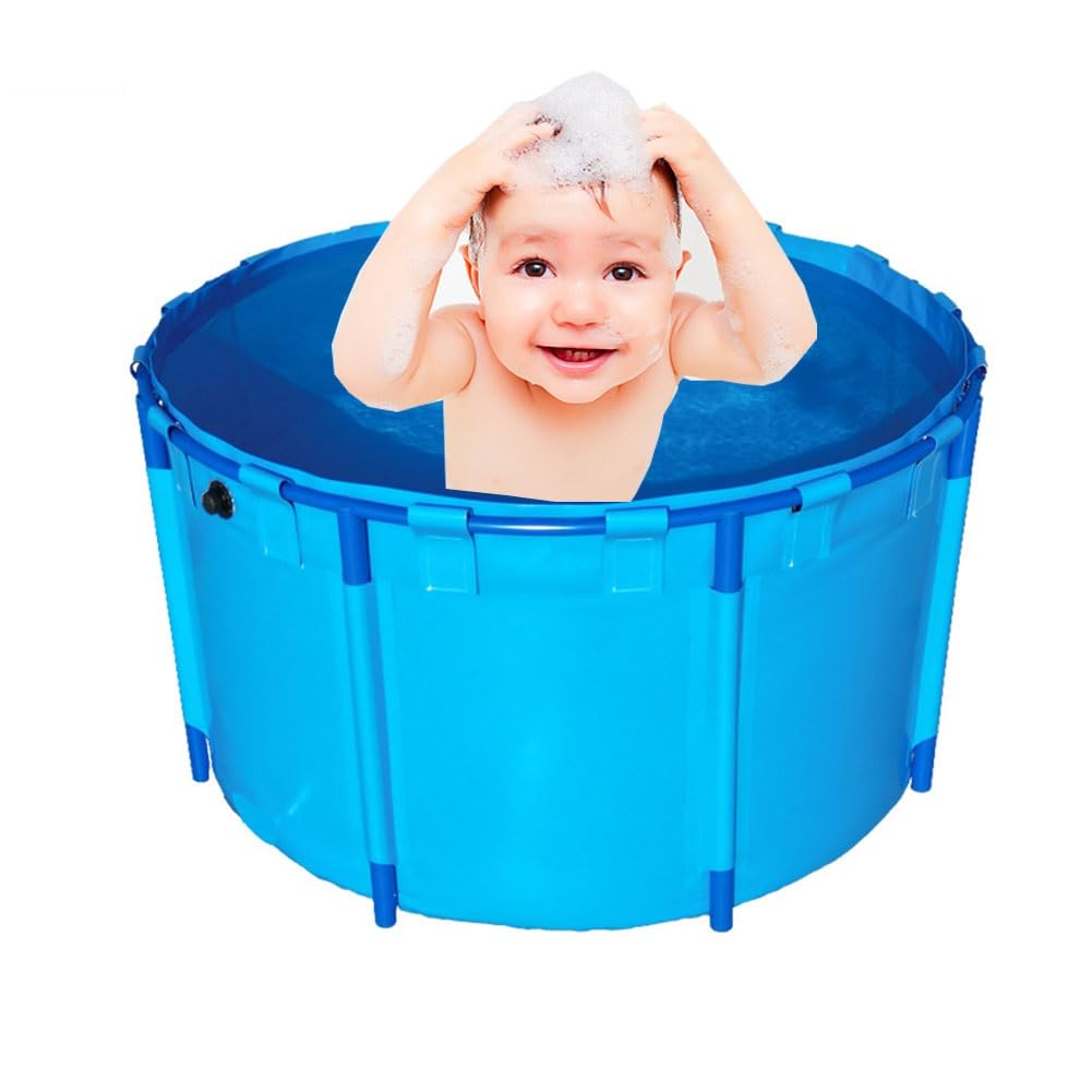 Piscine de bassin à poissons en toile - Piscine hors sol ronde avec support en métal pour enfants, facile à installer pour koi et aquaculture