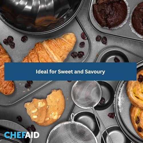 Chef Aid Non-Stick Round Cake Tins, Set of 2 Fixed Base Baking Pans, Durable Carbon Steel, Easy Clean, Ideal for Sponge Cakes, Cheesecakes and Desserts, Grey - Image 6