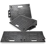 Street Solutions UK Rubber Kerb Ramp 4 inch Rise - Pack of 4 Non-Slip Kerb Ramps for Cars, Mobility Scooters and Wheelchairs