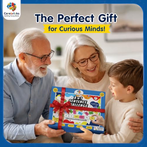 Image of 3in1 Sentence Challenge Educational Board Game - Fun Learning Toys & Games for Kids, Sentence Building, Creative Story Telling and Word Play, Gifts for Boys & Girls Ages 4, 5, 6, 7, 8, 9