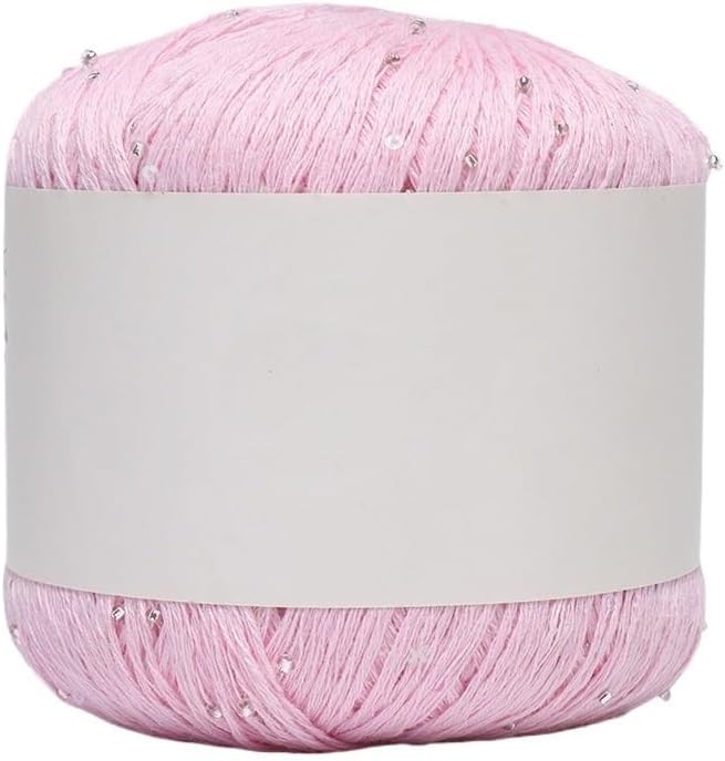 5 Rolls 50g Sequin Cotton Yarn 5-Ply Knitting Crochet Kit Hand DIY(40)