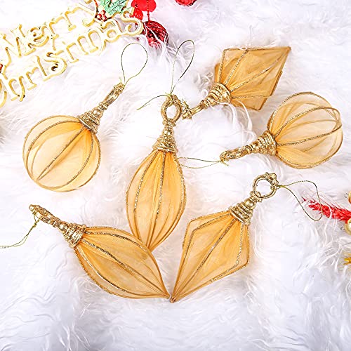 Christmas Ball Ornaments, 6Pc Set Gold Rugby,Round Ball, Diamond Pendant Christmas Decorations Hanging For Xmas Tree Decorations Wedding Party Holiday Decorations #TOP4