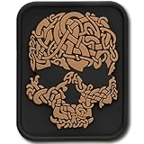 M-Tac Morale Patches - PVC 3D Military Tactical Patch - Viking Skull (Coyote Brown)