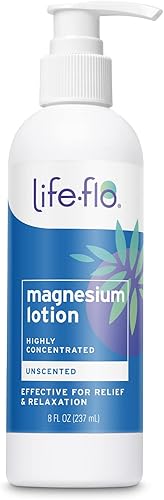Life-flo Loción de magnesio, masaje y loción corporal sin perfume, alivio y relajación para músculos y articulaciones sobrecargados, con cloruro de