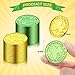 50 Pieces St. Patrick's Day Shamrock Coins Decorative Plastic Coin Green and Gold Fake Coins Small Lucky Coin Clover Coin for St. Patrick's Day Party Supplies, 1.38 Inches