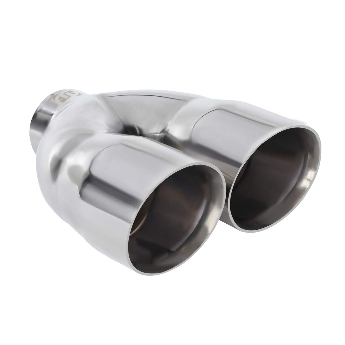 Tritrust Double Wall Dual Exhaust tip - 2.5" ID x 7"OD x 9"L - Weld On Muffler Tail Pipe Stainless Steel to give Chrome Effect