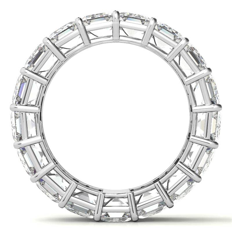 Excellent Emerald Brilliant Cut 2.00 Carat, Moissanite Diamond Promise Band, Prong Set, Eternity Sterling Silver Band, Valentine's Day Jewelry Gift, Customized Rings for Her4