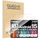 【2枚】For 山善 タブレット 10.1インチ フィルム Mosasa 山善(YAMAZEN) QA15 ガラスフィルム 衝撃吸収 9H硬度 飛散防止 2.5Dラウンドエッジ 自動吸着 気泡ゼロ 高透過率 高感度