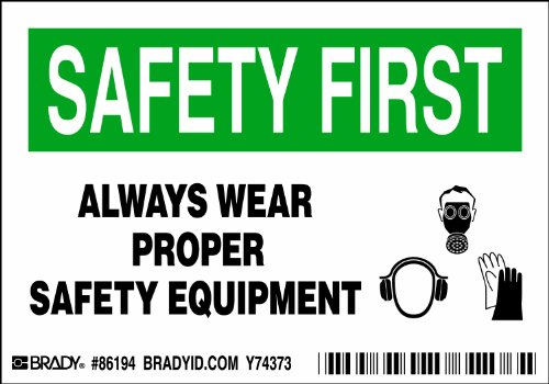 Étiquettes de sécurité Brady 86194 vertes et blanches haute visibilité