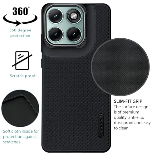 Image of NIUKIN Super Frosted Shield Pro Soft Mobile Back Case for Motorola Edge 70 Fusion | Shockproof Scratchproof Cover | Black