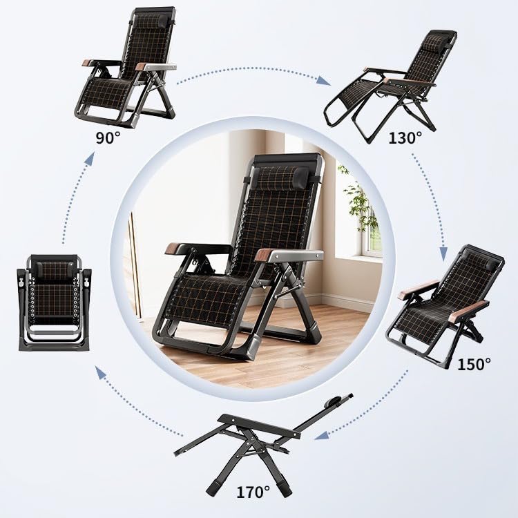 Chaise inclinable d'extérieur confortable, fauteuil de jardin pliable - 5