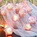 Produktbild LED Rosa Blume Lichterketten Batteriebetrieben für Hochzeit Home Party Geburtstag Festival Indoor Outdoor Dekorationen große Rose Blume Durchmesser 6 cm (5M 50 LED, Rosa)