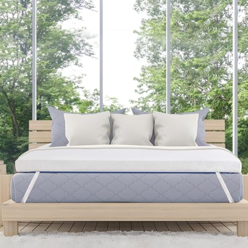 Image of WAVV Mattress Topper Queen - 3Inch Gel Memory Foam Mattress Topper Cooling Mattress Pad Bed Medium Support,with Removable and Washable Cover,CertiPUR-US Certified