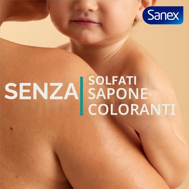 Sanex - Ricarica Gel doccia Sanex Neutro Idratante Pack 10 x 900 ml | Con ingredienti essenziali | 0% solfati*, 0% sapone e 0% coloranti | Gel da bagno tutti i tipi di pelle | Idratazione duratura