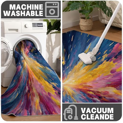 Tapis rond lavable absorbant et antidérapant style moderne - 8