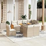 Amorsee Gartenlounge Ecklounge XXL Verstellbare Tischplatte Lounge Möbel Outdoor Terrassenmöbel Groß Loungemöbel Set Rattan Gartensofa Garten Sofa Terrasse Gartenmöbel Set Sitzgarnitur
