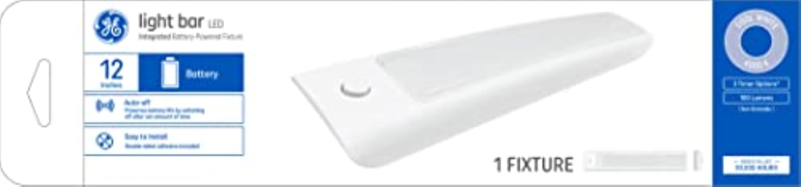 Photo 1 of GE Lighting LED Light Bar Fixture with Timer, Battery Powered, Cool White, 12 Inches Medium Battery Fixture