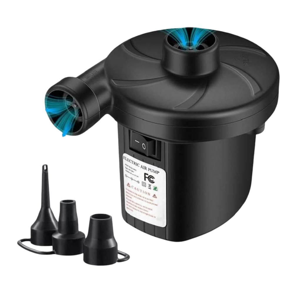 Portable Electric Air Pump DC 12V with 3 Nozzle Attachments for Inflatable Mattress, Pool, Ring and Toys-image-21