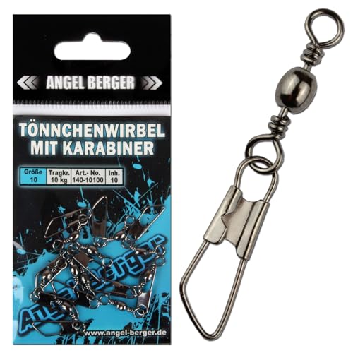 Angel-Berger Tönnchenwirbel mit Karabiner 10 Stück Wirbel (8)