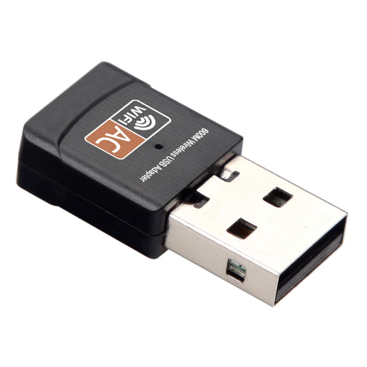 Adaptador USB WiFi de 600 Mbps de doble banda 2.4 GHz/5 GHz antena rápida de alta ganancia 802.11ac tarjeta de red inalámbrica Wi-Fi para computadora portátil compatible con Windows Mac y Linux