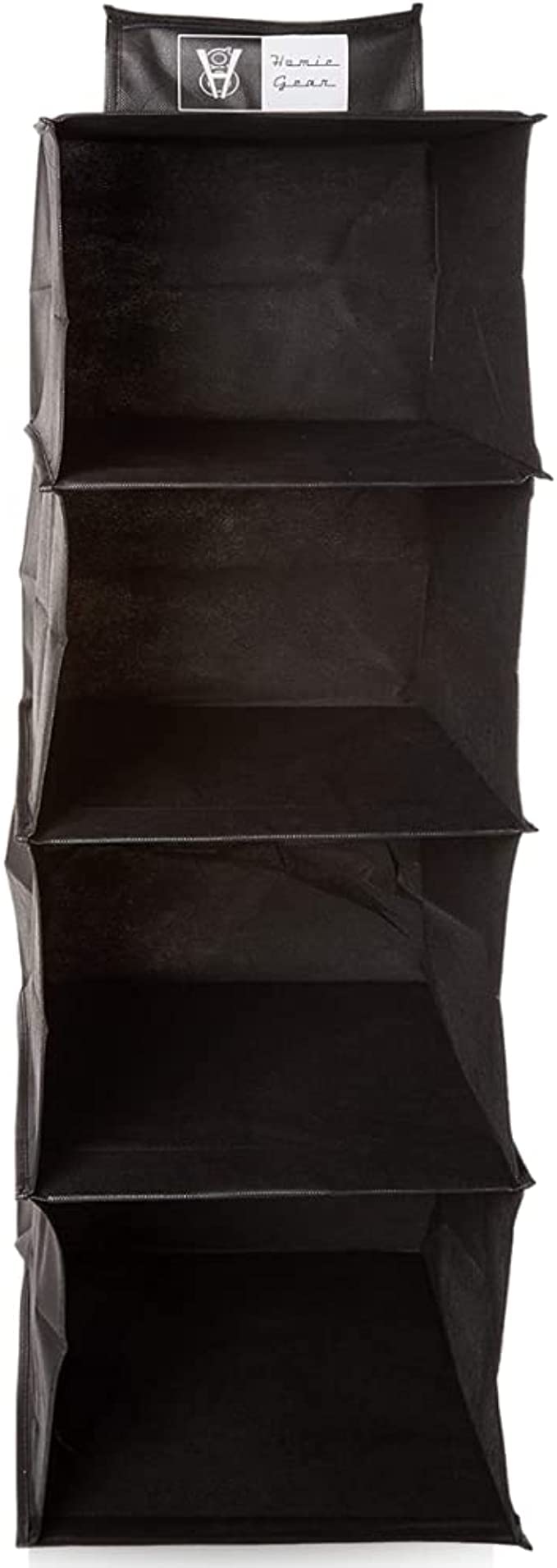 HomiegearWall Hanging Organizer, 4 Storage Case Racks - Closets Organization Storage System for Caps, Wallet, Shoes, Towel, Goggles, Scarves, Belt & More for Closets Items - Black