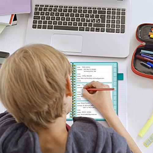 Regolden-Book Address Book With Alphabetical Tabs, Hardcover Address Organizer For Record Contacts, Telephone Book For Seniors, Internet Log Book Journal With Password, Pen Loop, Pocket, (5.7X7.2") #TOP5