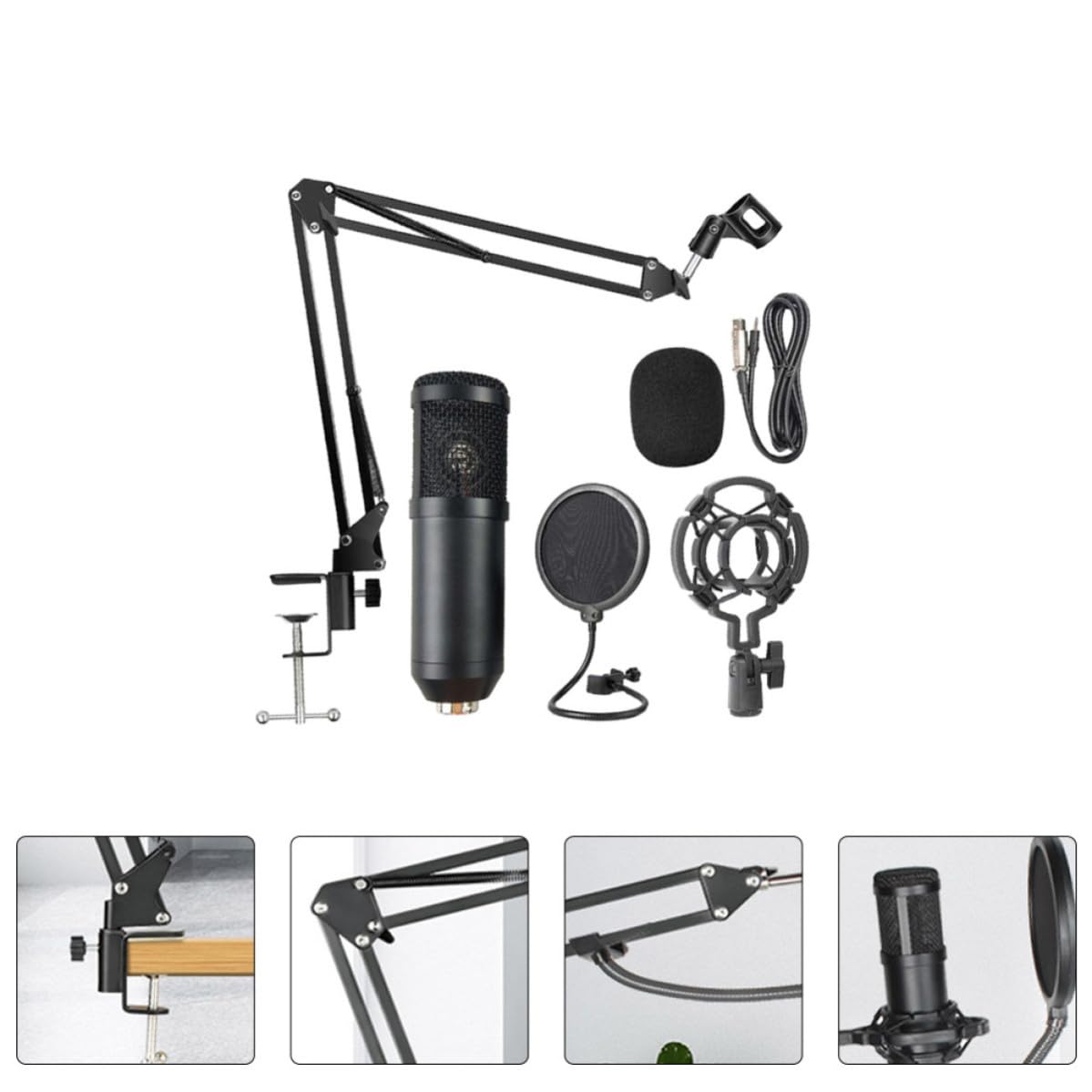 Microfono Condensatore USB in Lega di Alluminio, Set 1 Pezzo Colore Casuale per Registrazione Musicale e Podcasting per Streaming e Studi di Registrazione