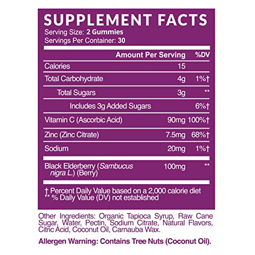 Sambucus Elderberry Gummies For Adults - Immune Support Gummies with Elderberry, Vitamin C and Zinc - Sambucus Elderberry Immune Support with Elderberry Extract - Berry-Flavored Gummies - Month Supply - Image 3
