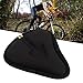 ShanQuilyx Bike Seat Cover, Bicycle Saddle Cushion Extra Soft Thickened Silicone with Groove, Breathable Ergonomic Design with Reflective Strip and Non Slip Bottom, Double Binding Drawstring