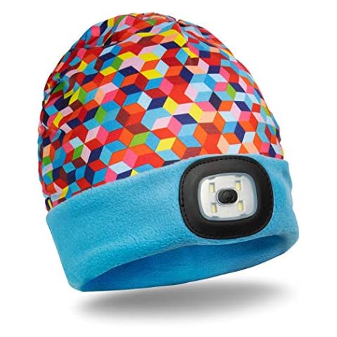 Running LED Performance Fleece-Lined Reversible Beanie | 3 Light Modes, Sunrise, One size Cover